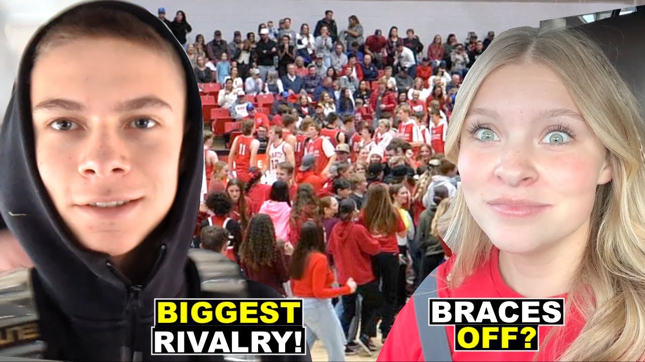 BLEACHERS CLEARED AT BIGGEST RIVALRY BASKETBALL GAME and GETTING HER BRACES OFF?