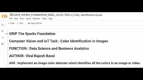 The Sparks Foundation - Task #2 : Color Identification in Images.