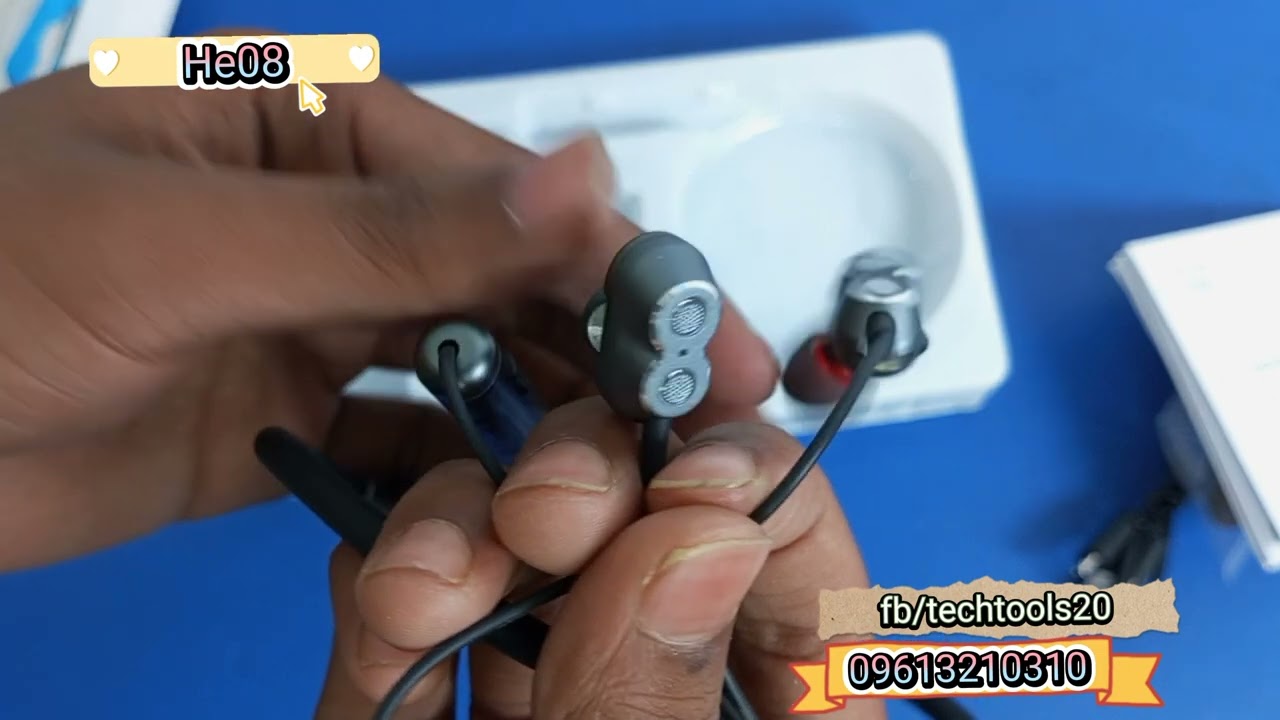 Lenovo HE08 Neckband Dual Dynamic Bluetooth Earphone Unbox