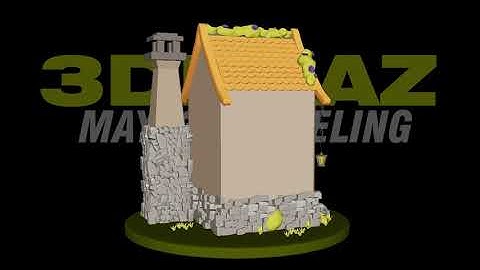 Stylized 3D Cottage Modeling in Maya | Full Model Showcase | 3DBaaz
