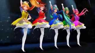 [mmd] Magical girls - Miku, Gumi, Luka, Neru, and Teto - Sentai Slender Legs