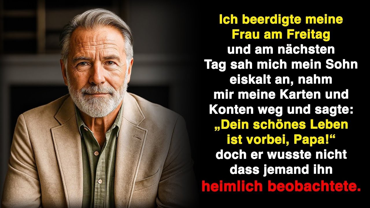 Ich hatte meine Frau gerade erst beerdigt. Am nächsten Tag kam mein Sohn, setzte sich in ihren Sessel und sagte: „Dein schönes Leben ist vorbei, Papa.“ Dann sperrte er meine Konten, leerte meine...