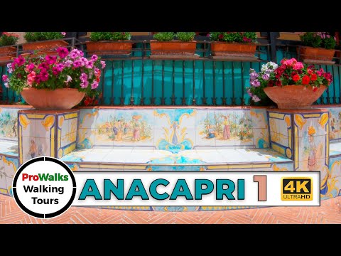 Historic Center of Anacapri Walking tour 4K/60fps