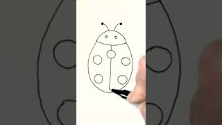 Easy drawing | A Cute Ladybug | Tutorial #shorts