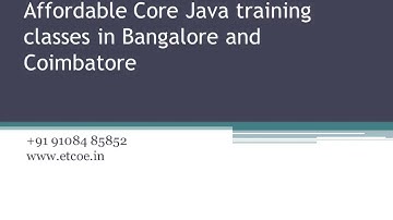 Affordable Core Java training classes in bangalore and coimbatore - ETCOE.IN
