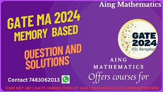 GATE Mathematics 2024 Memory Based Question’s Solutions
