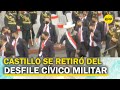 Pedro Castillo se retiró del desfile cívico militar para viajar a Piura tras sismo