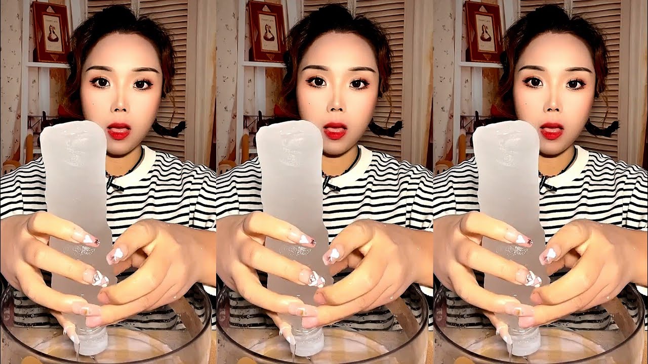 ASMR WATER BOTTLE ICE / SLUSH ICE. ICE EATING