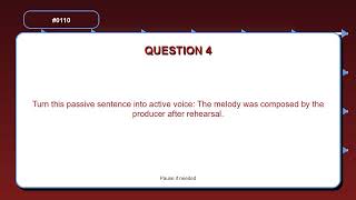 Active vs Passive Voice Practice | Turn this passive sentence into active voice: The... | Grammar