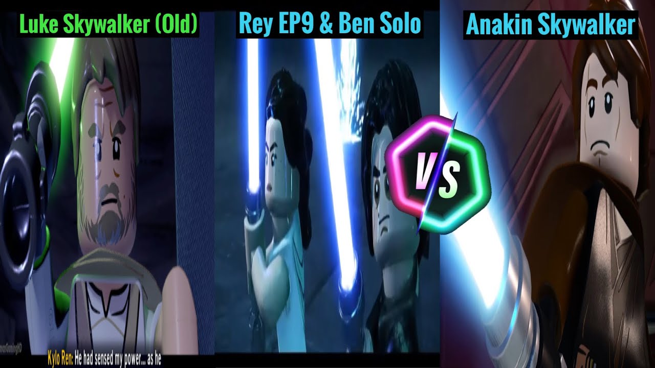 Lego Star Wars: TSS - Luke Skywalker (Old) & Rey EP9 & Ben Solo Vs Anakin Skywalker!