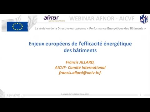 L'AICVF et L'AFNOR font le point sur la nouvelle directive EPBD à venir