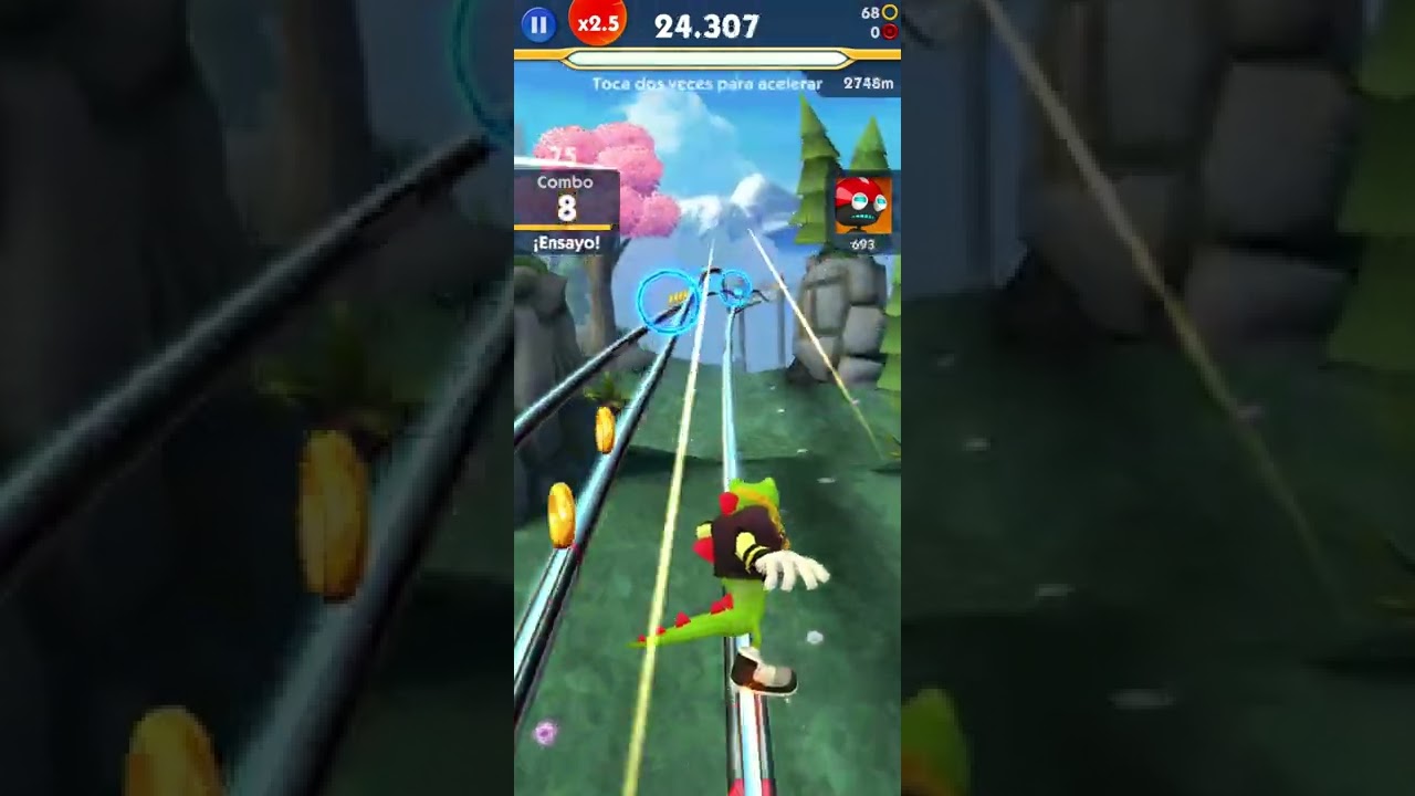 sonic Dash peróoo tengo 3 vidas