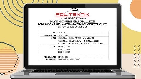 DFP40303 DATABASE ADMINISTRATION CASE STUDY