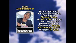 Obadiah Charles ~ Short Obituary