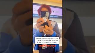 heated confrontation where a United Airlines employee threatens to call ICE on a passenger…🤯🫪📸