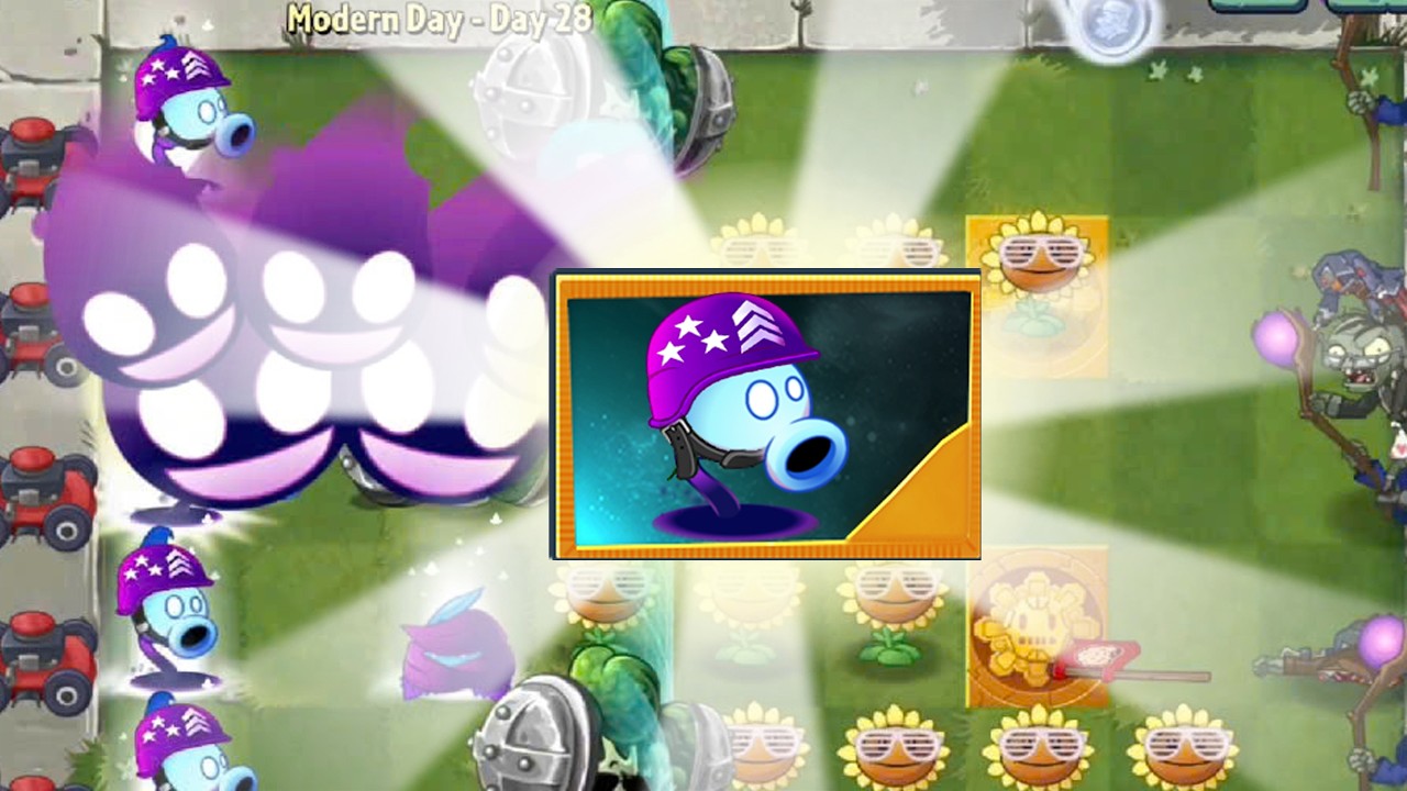 Pvz 2 13.1.1 - New Plants Shadow Mega Gatling Pea Gameplay Max Power Up ...