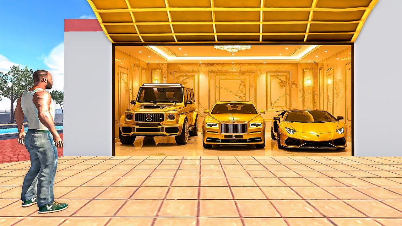 Franklin Open Secret Gold Garage in Indian Bike Driving 3D