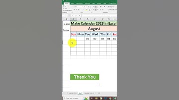 How to make calendar of August 2023 in Excel | For Full Video Please watch link in description