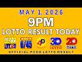 9pm Lotto Result Today May 1 2026 PCSO