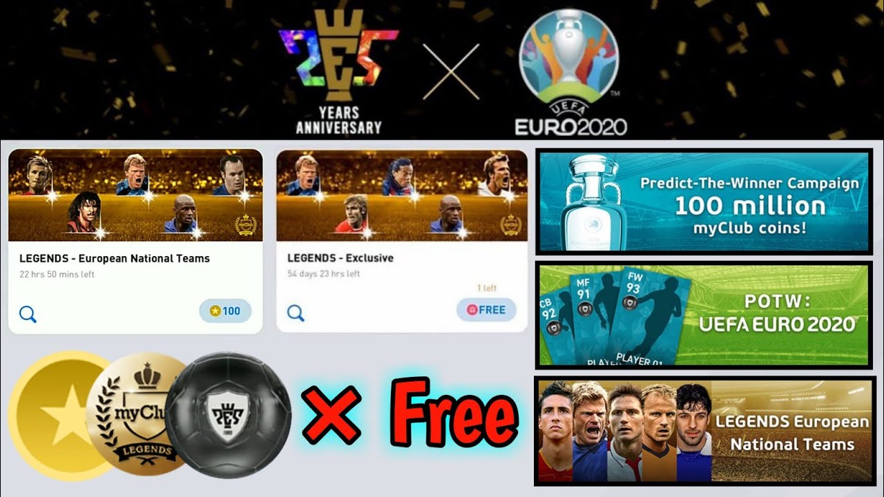 Pes 2020 25th Anniversary Celebration × UEFA EURO 2020™ | Upcoming Rewards & Events | Pes is Savage