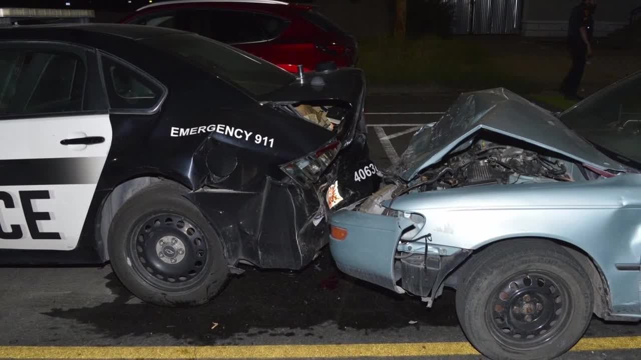 Suspected drunk teen driver slams into Salt Lake City police cars - YouTube