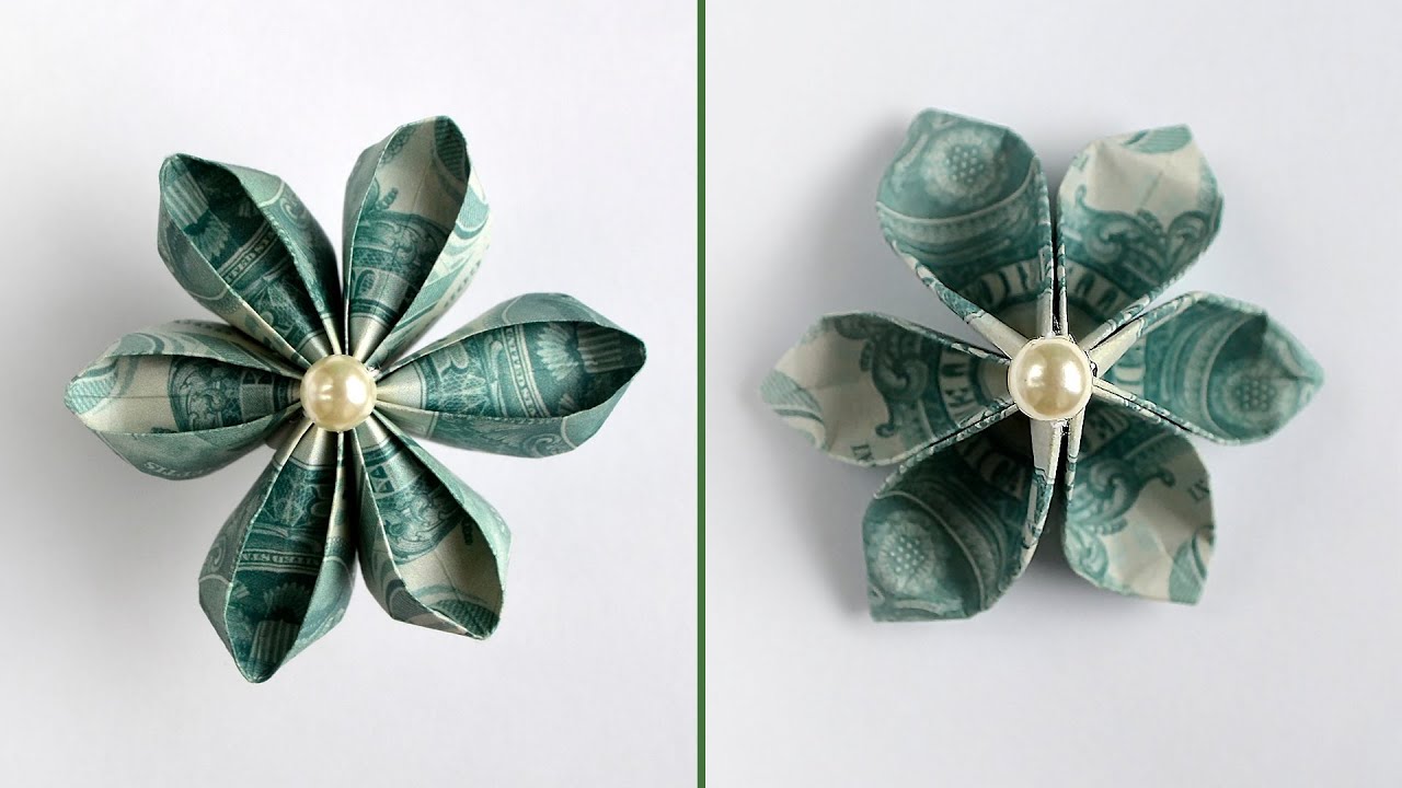 My MONEY DOUBLE-SIDED FLOWER | Modular Dollar Origami | Tutorial DIY by ...