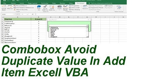 Combobox Avoid Duplicate Value In Additem Excel VBA