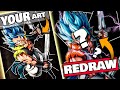 YOUR ART redrawn by a PROFESSIONAL ARTIST | Gogeta - Episode. 2