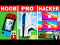 Noob vs pro working gaming console house build challenge in minecraft