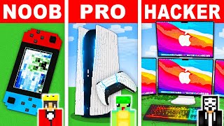 NOOB vs PRO: WORKING GAMING CONSOLE HOUSE Build Challenge in Minecraft!