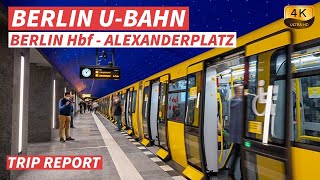 【4K】BERLIN U-Bahn ride - Line U5 - from Berlin Hbf to Alexanderplatz - With Captions【CC】