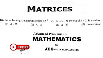 Let A be a square matrix satisfying A2 + 5A +5I =0 then the inverse of A+2I is equal to