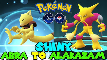 Evolving SHINY ABRA to SHINY ALAKAZAM in Pokemon Go - Abra Community Day