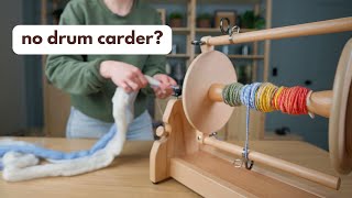 Spinning Colourful Art Yarn Without A Drum Carder?!
