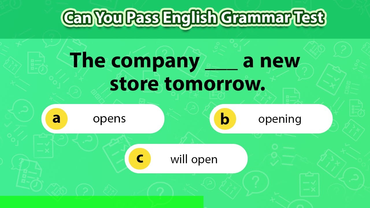 English Grammar Test: Can You Pass This English Grammar Quiz - YouTube