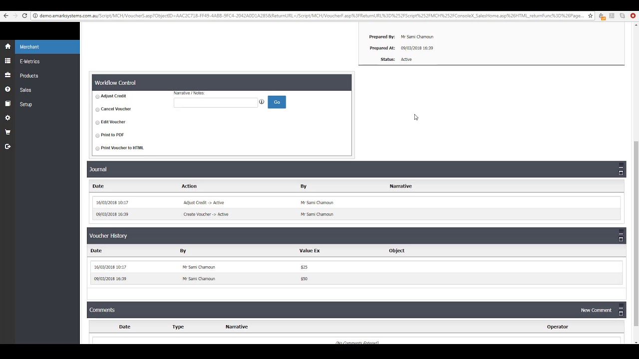 Merchant - Voucher - Manage