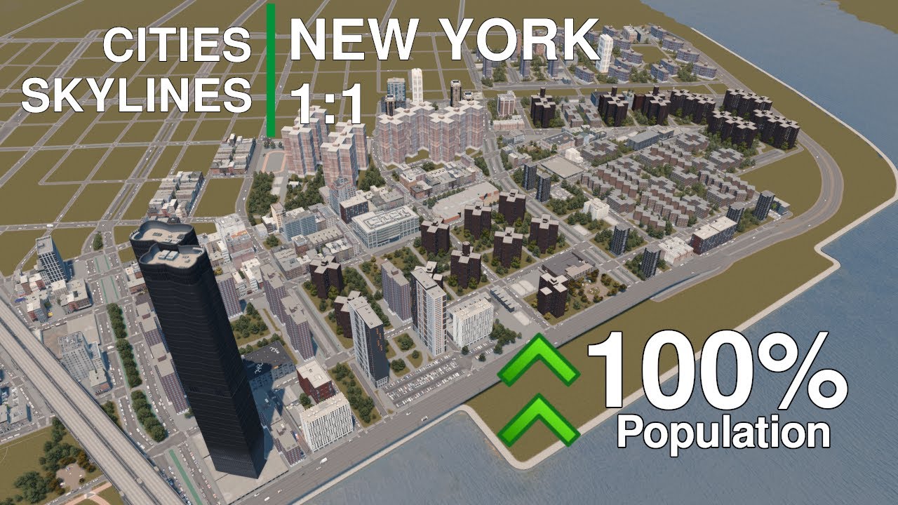 Increase Your Population By 100% in Cities Skylines - New York 1:1 - 06