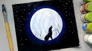 poster colour easy night paint moonlight very