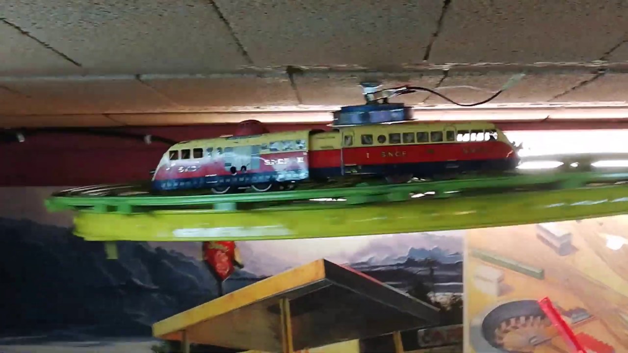 JEP TRAIN ÉLECTRIQUE en Tôle Lithographiée Locomotive Wagons Rails J de