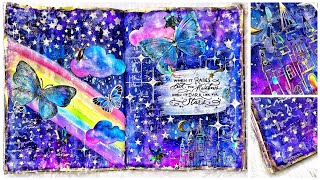 MIXED MEDIA ART JOURNAL Process: Look for the Rainbows with TCW + Brea Reese + His Palette + KOTK