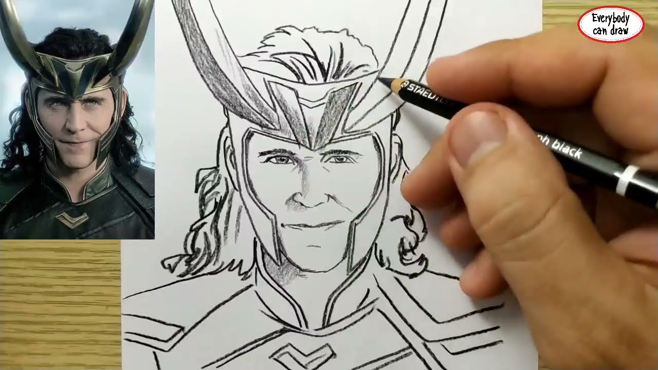 Loki Drawing A4 Marvel Comics Tom Hiddleston - Etsy
