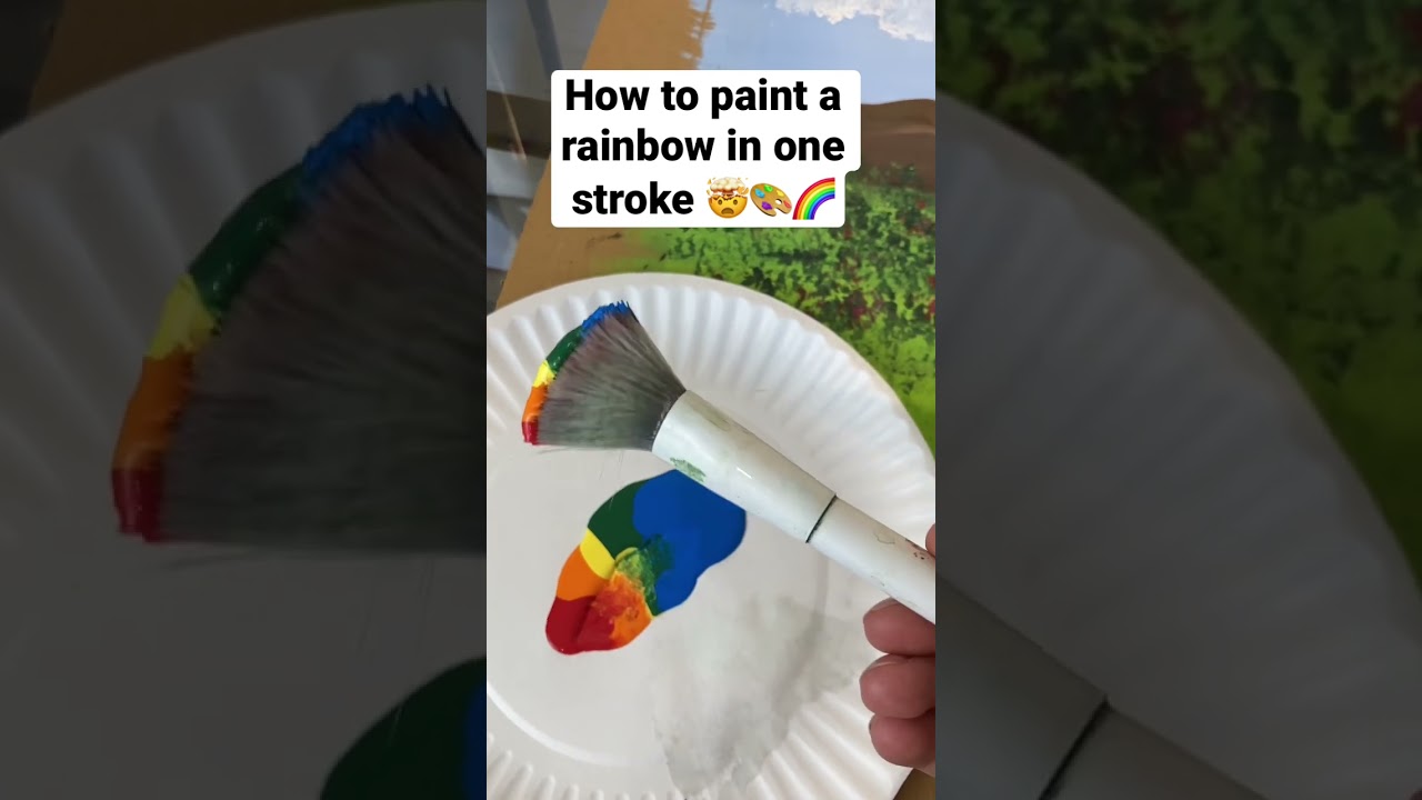 How to paint a one stroke rainbow! 🎨🤯🌈 