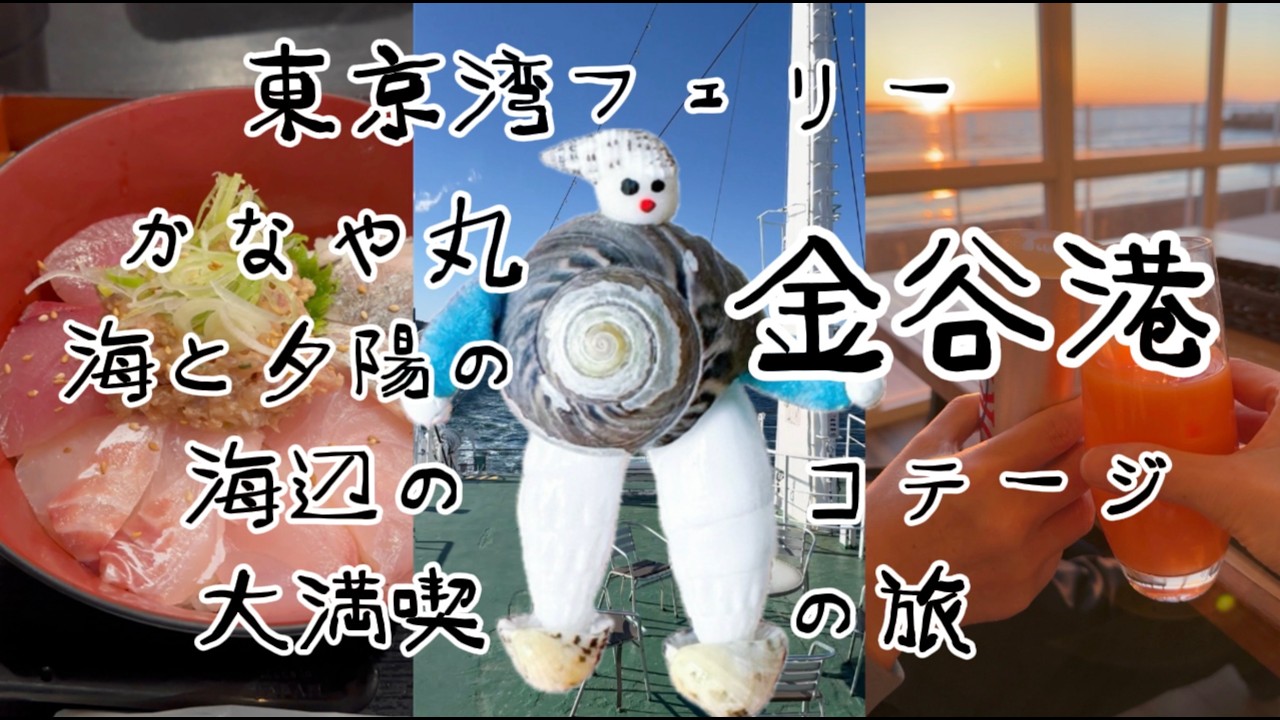 『かなや丸』で行く夕陽が美しい海辺のコテージ泊の旅 #vlog  #東京湾フェリー #かなや丸 #フェリー旅 #金谷港