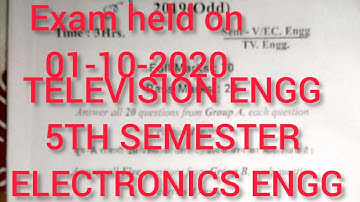 TELEVISION ENGINEERING||QUESTION PAPER(2020)||ELECTRONICS ENGG||5TH SEMESTER