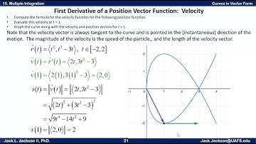 Calculus 16.3 Motion Along 2D Curves