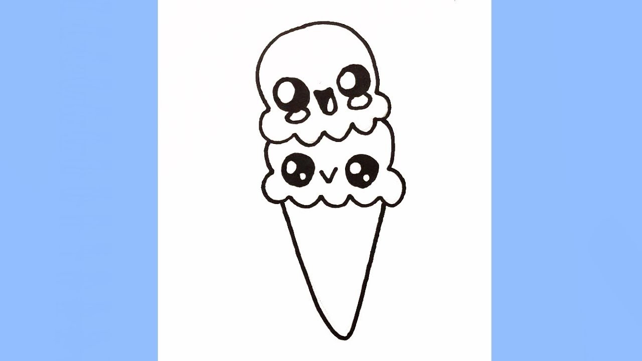 How to draw Cute Kawaii Ice Cream  Drawing to draw - Drawing to Draw 