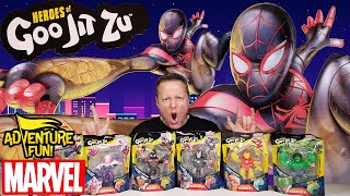 6 Marvel Heroes of Goo Jit Zu With All New Miles Morales Spider-man Adventure Fun Toy review!