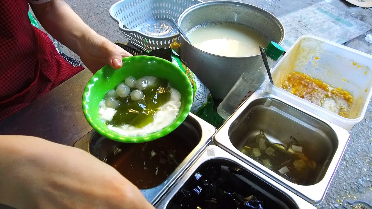 Coconut Tofu Pomelo Dessert - Vietnam Street Food
