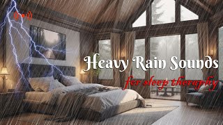 [LIVE] 🔴 Cozy Window Rain & Thunder On The Mountain | Fall Asleep in 10 min | Rain sounds for sleep