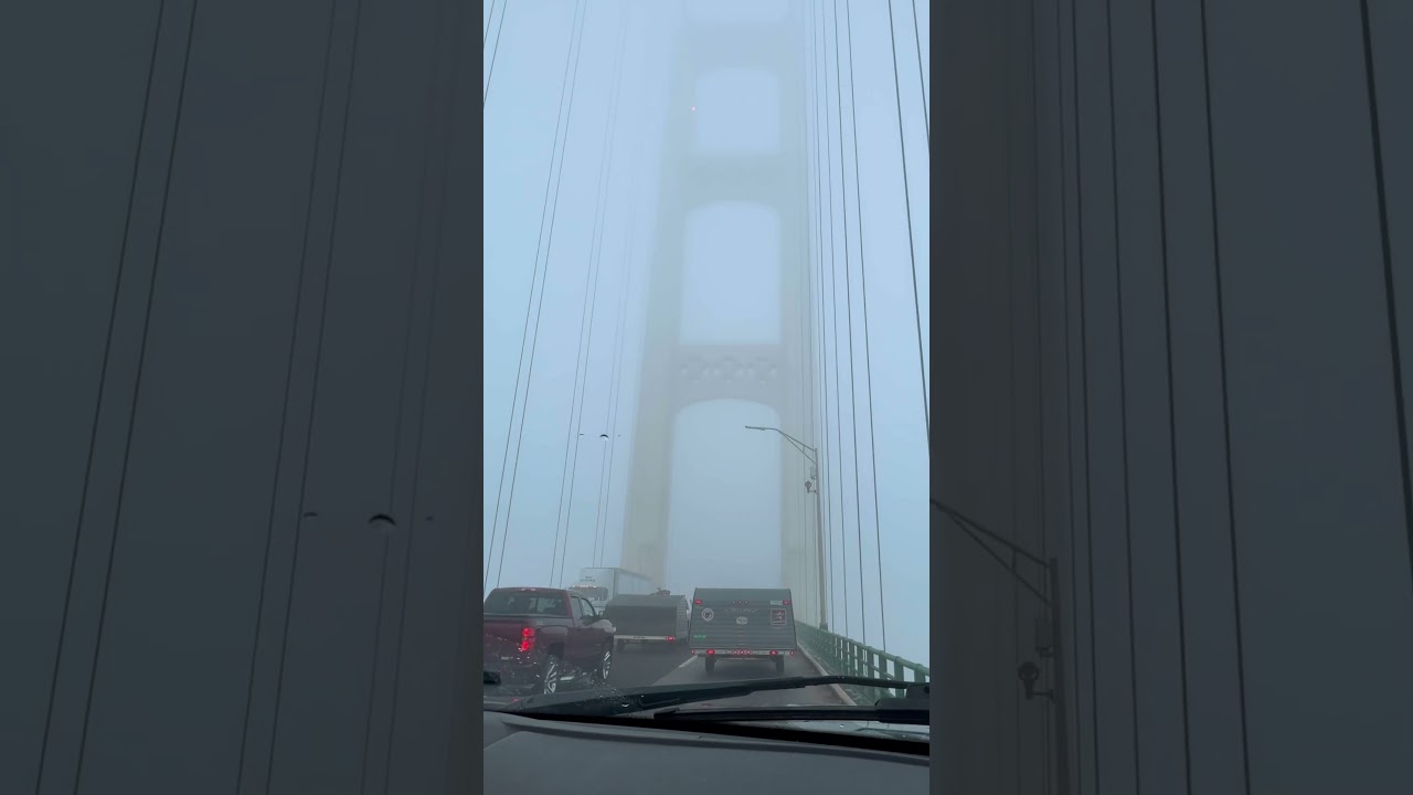 Crazy fog on the Mackinac Bridge #mightymac #upperpeninsula #michigan